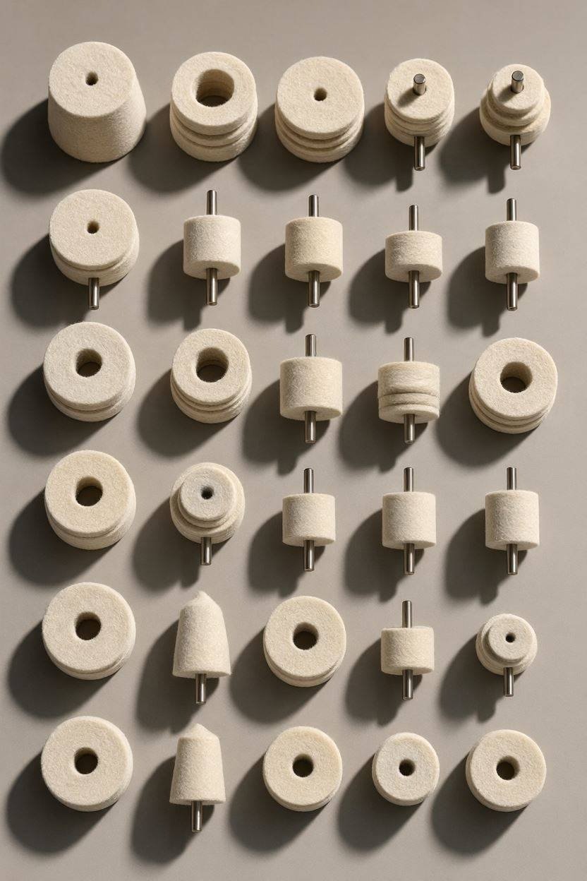 Felt polishing wheels